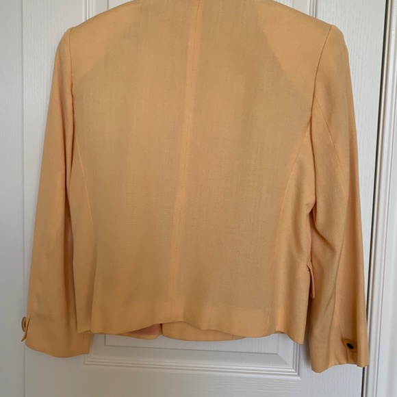 DOUBLE BREASTED YELLOW SHORT JACKET/BLAZER - SIZE 4 - SMALL - PETITE - Picture 4 of 8